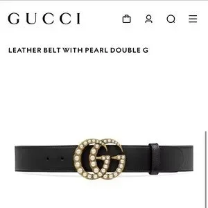 Gucci Belt double g pearl size 95